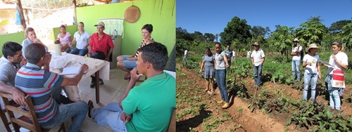 Além de conhecerem as propriedades, os (as) visitantes dialogaram com as famílias| Foto: CAV