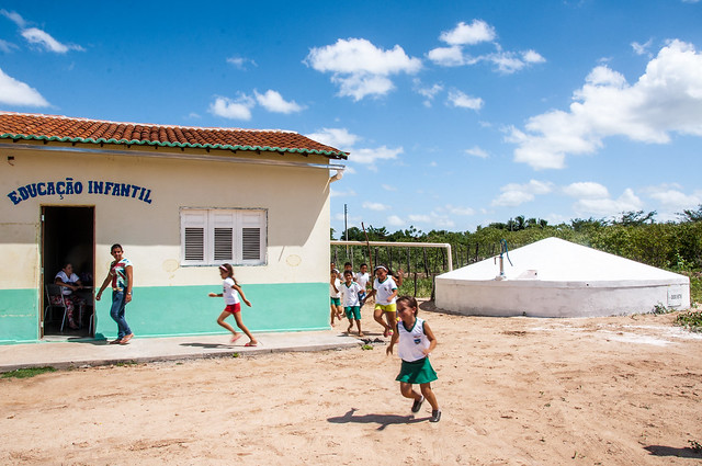 Cisterna de 52 mil litros para abastecer escola rural no município de Caraúbas (RN) | Foto: Ana Lira/Arquivo Asacom